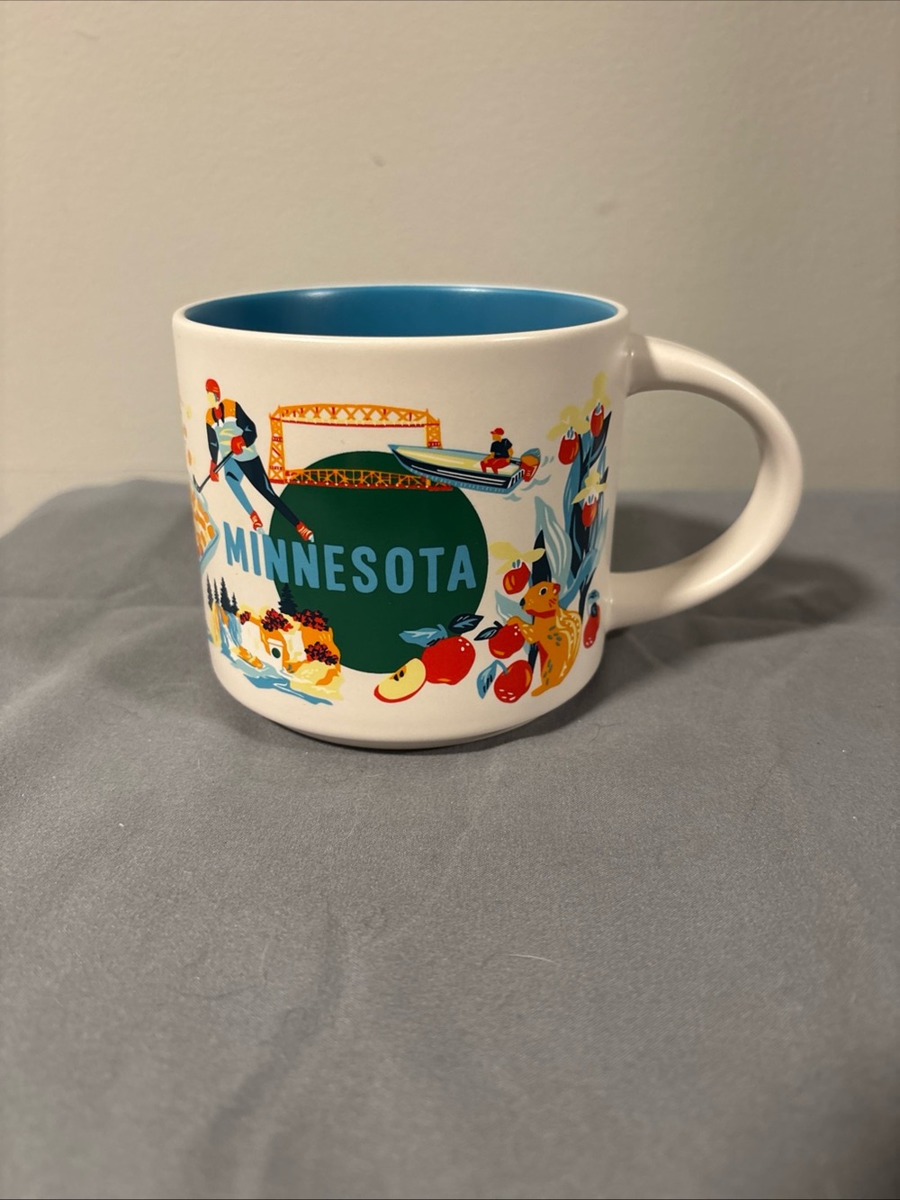 Minnesota Scenic White Ceramic Mug with Blue Interior Starbucks discovery series